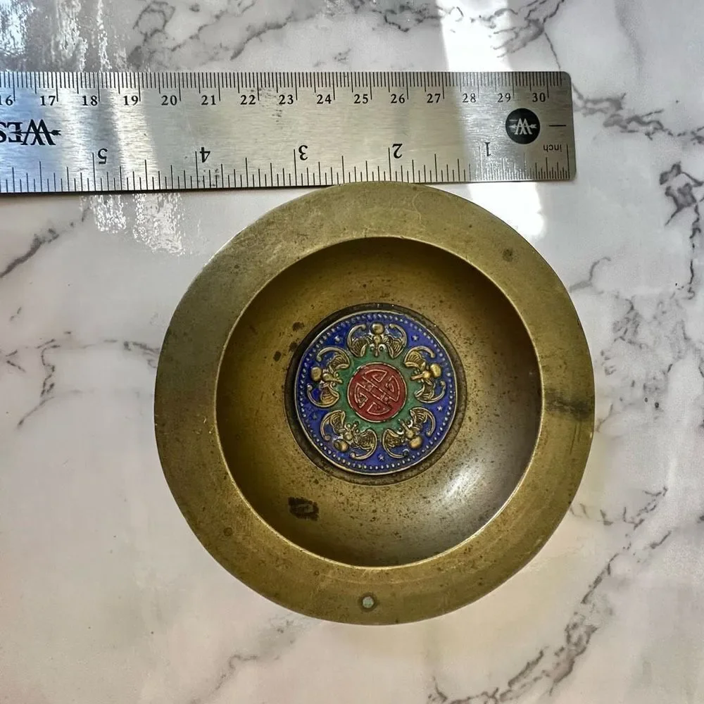 Vintage metal lacquered bowl